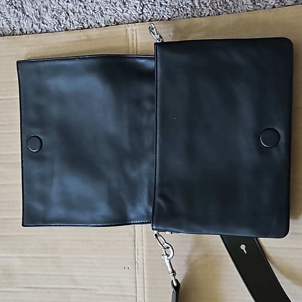 Allsaints black leather zep leather box bag-READ - Picture 5 of 13
